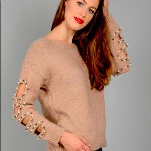 Molly Bracken Tan/ gold  sweater sz/large/XL